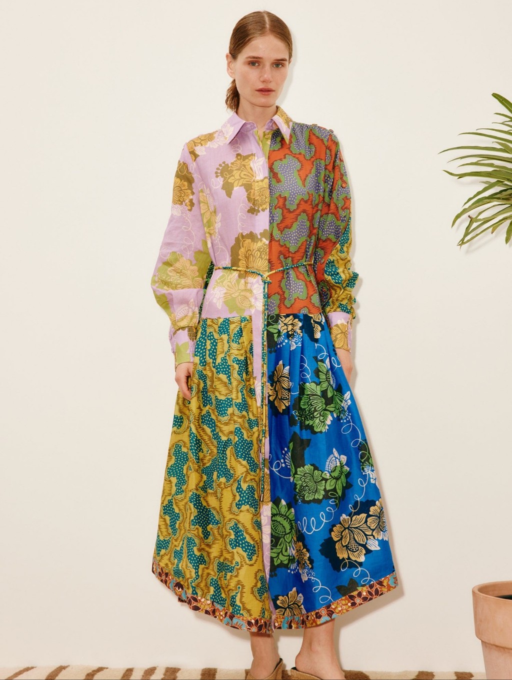 Alemais Arnie Spliced Shirtdress